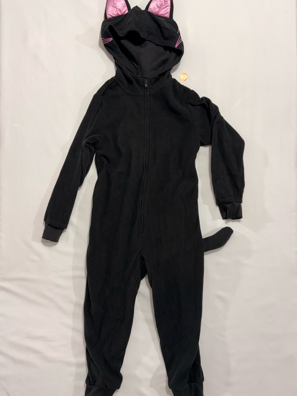 Kids Black Cat Onesie with Hood and Ears size child 4-6